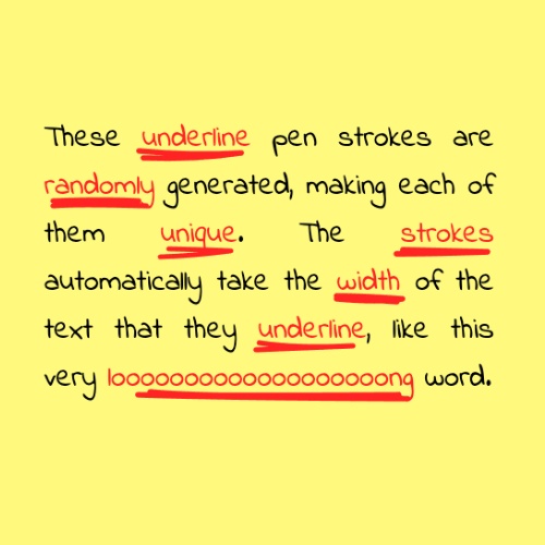 Underline Pen Strokes